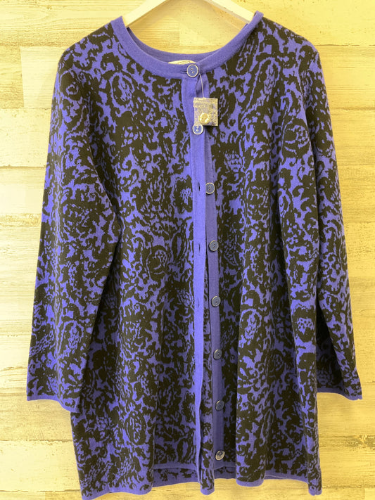 Sweater Cardigan By Isaac Mizrahi Live Qvc In Purple, Size: 1x