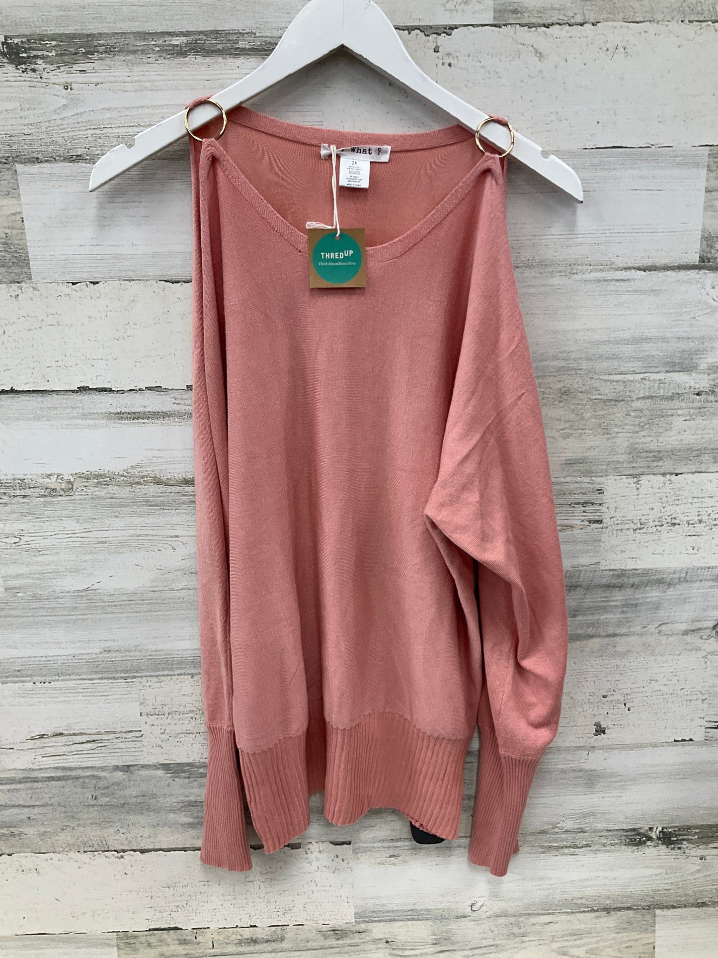 Top Long Sleeve By Say What In Peach, Size: 2x