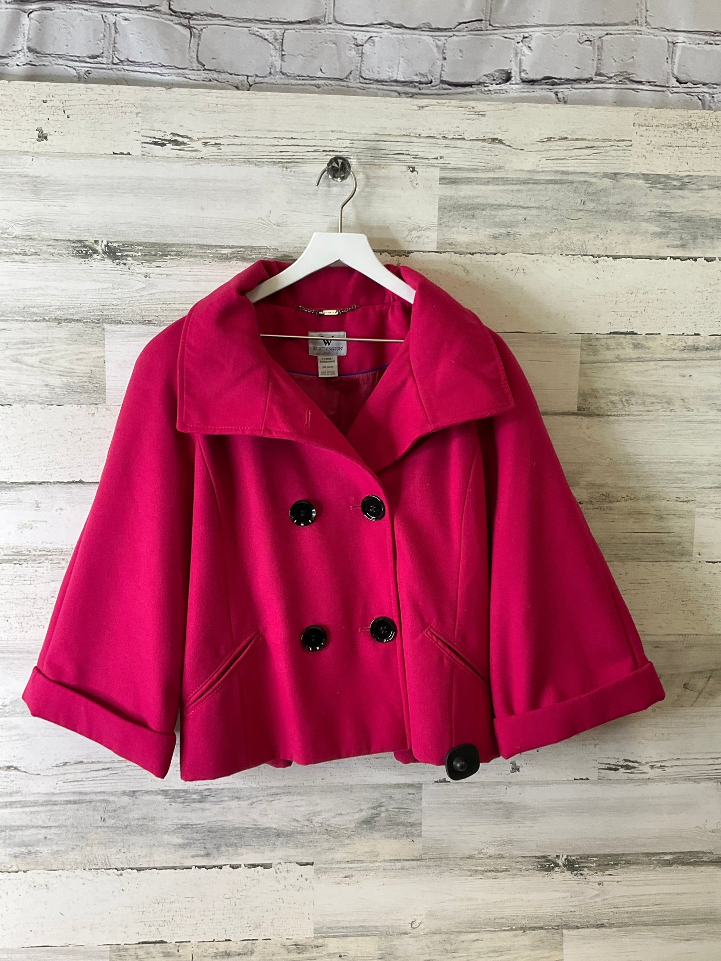 Coat Peacoat By Worthington In Pink, Size: Xl