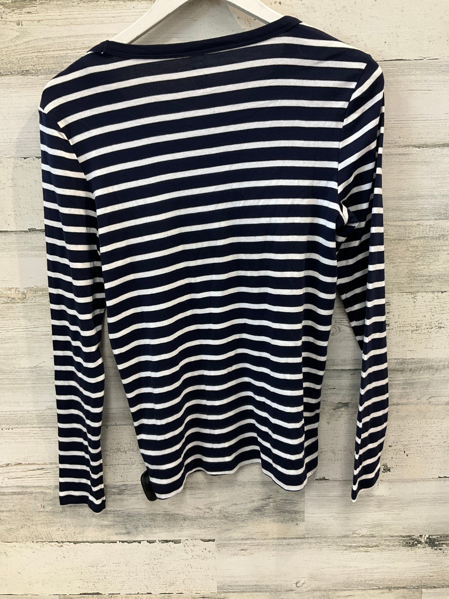 Top Long Sleeve By Gap In Blue & White, Size: L