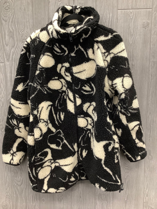 Jacket Fleece By H&m In Black & White, Size: S