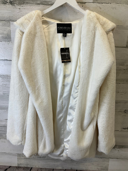 Jacket Faux Fur & Sherpa By Forever 21 In White, Size: Xl