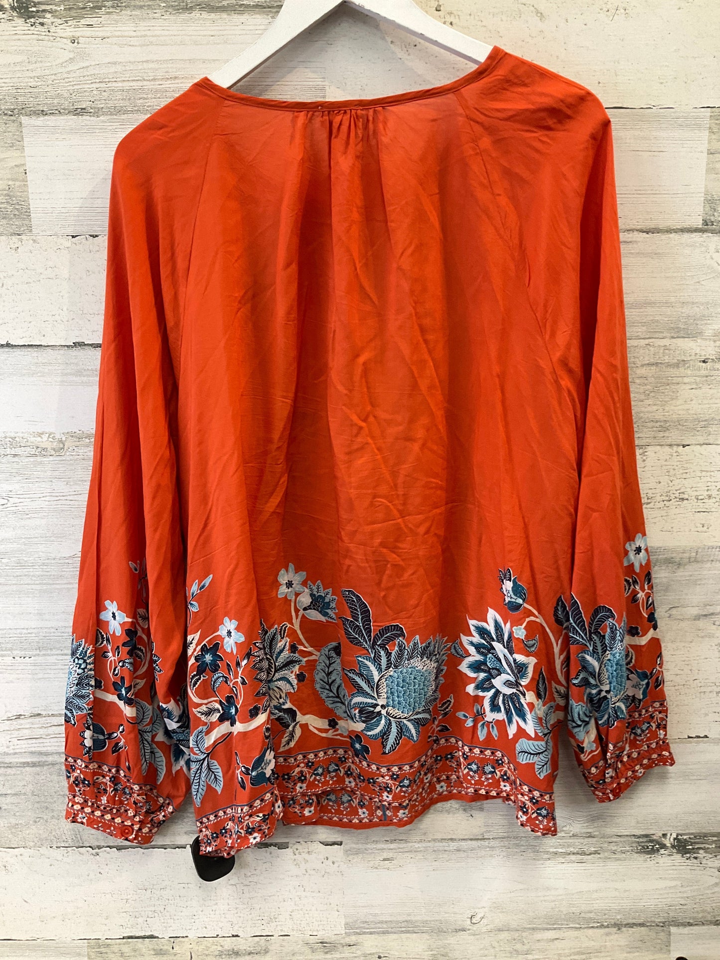 Top Long Sleeve By Chicos In Orange, Size: Xl