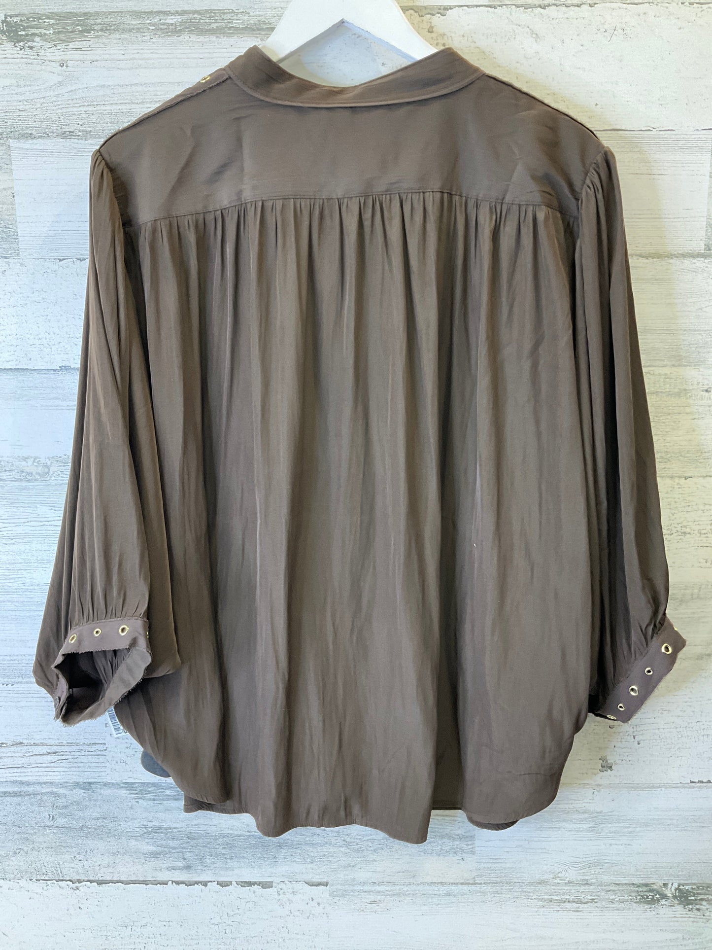 Blouse 3/4 Sleeve By Chicos In Brown, Size: Xl