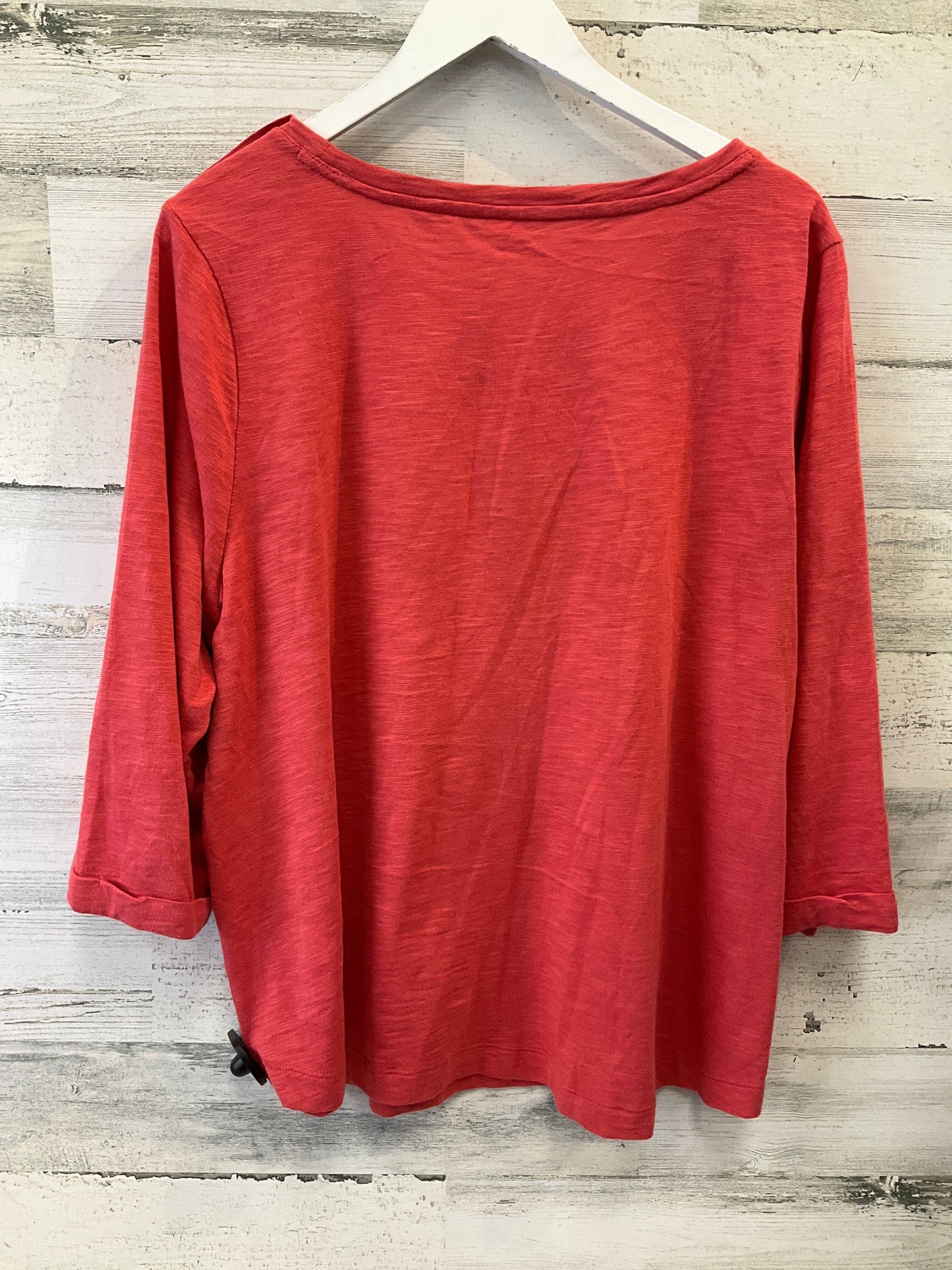 Top 3/4 Sleeve By Chicos In Orange, Size: Xl