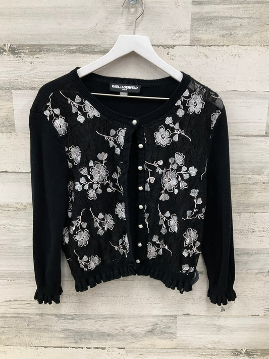 Cardigan By Karl Lagerfeld In Black, Size: Xl