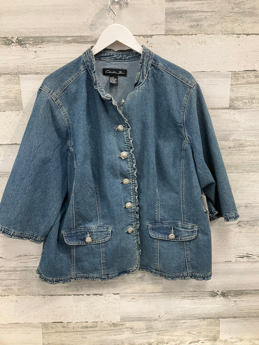 Jacket Denim By Clothes Mentor In Blue Denim, Size: 3x