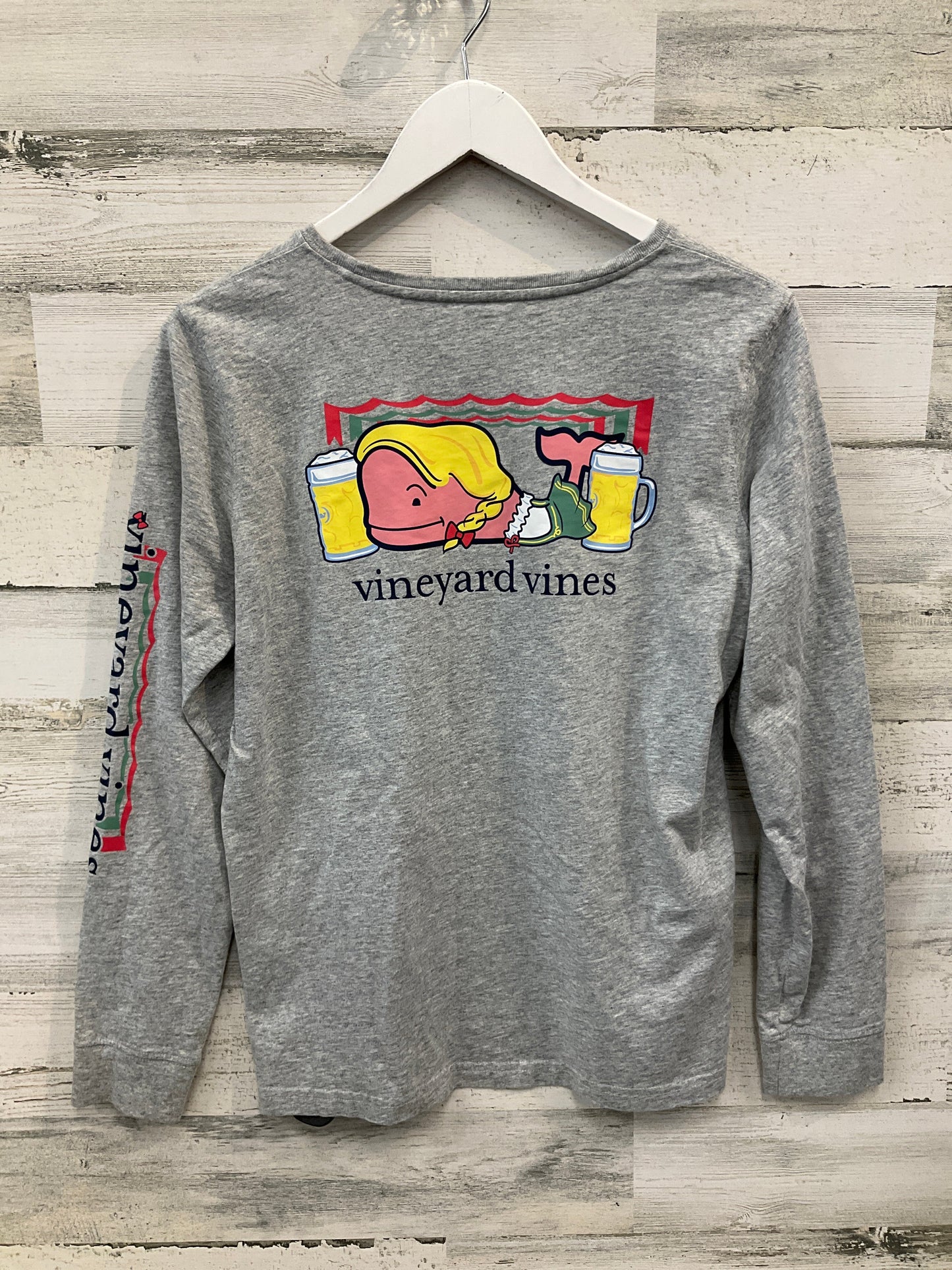 Top Long Sleeve By Vineyard Vines In Grey, Size: L