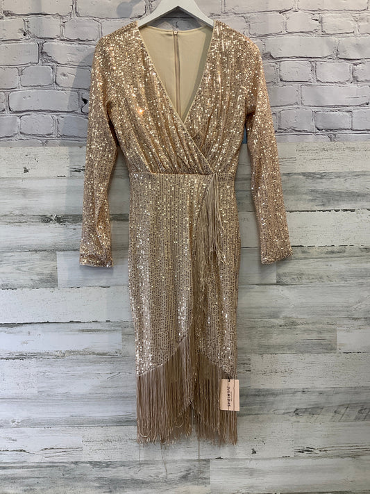 Dress Party Midi By Shein In Rose Gold, Size: S