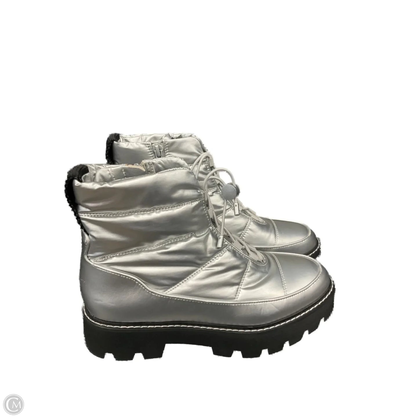 Boots Ankle Heels By Franco Sarto In Silver, Size: 6.5