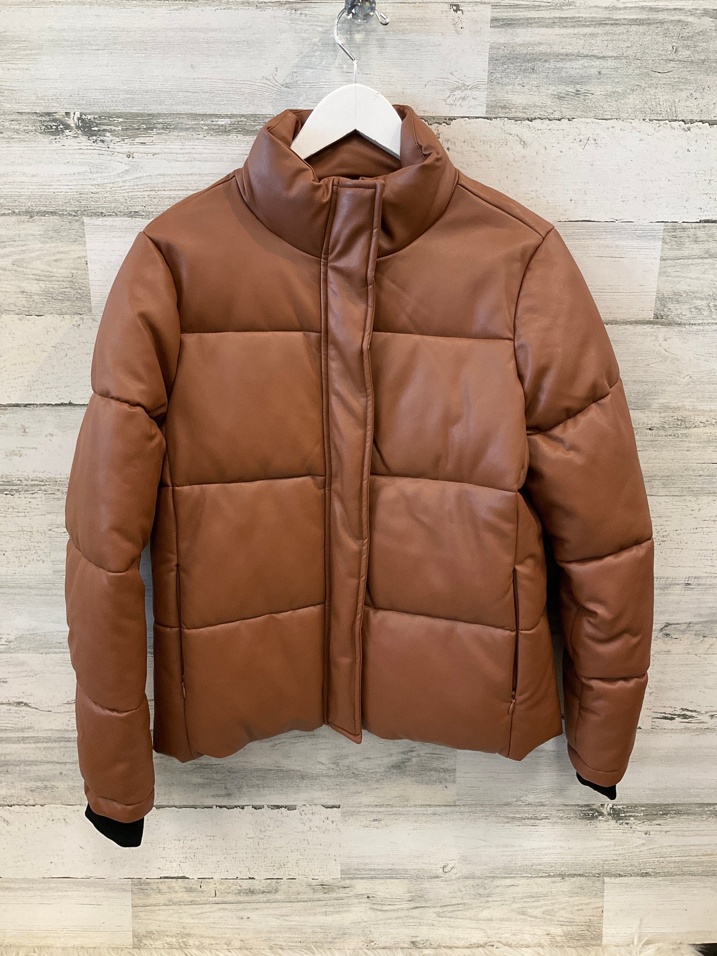 Jacket Puffer & Quilted By Marc New York In Brown, Size: M