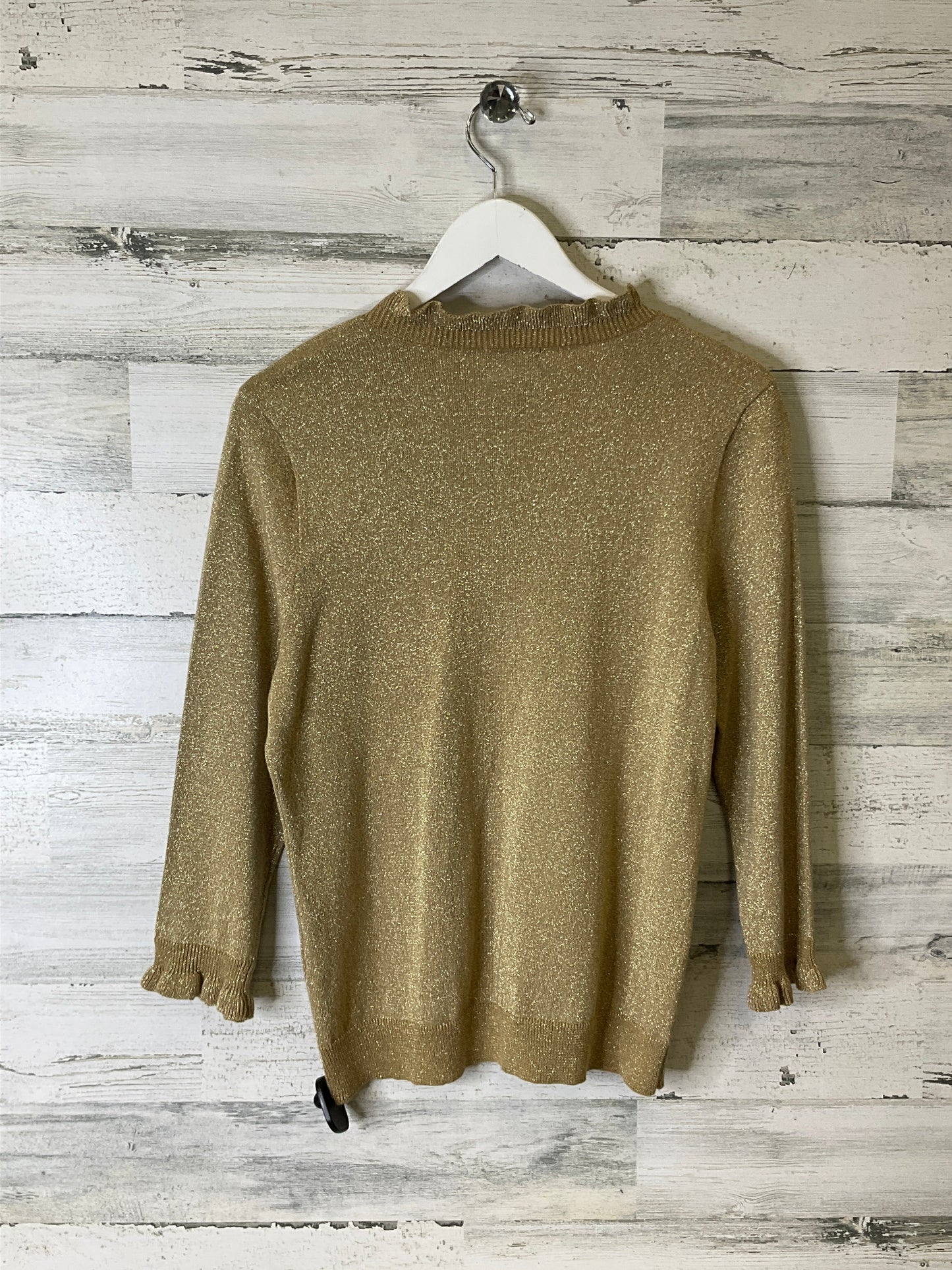 Top Long Sleeve By Chaps In Gold, Size: L