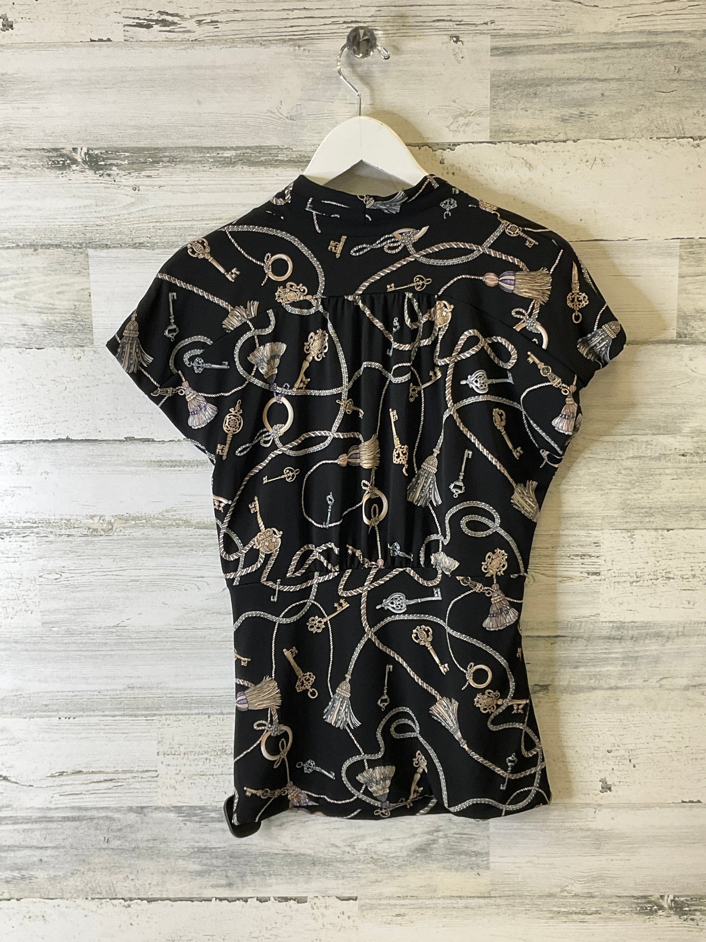 Blouse Short Sleeve By White House Black Market In Black, Size: S