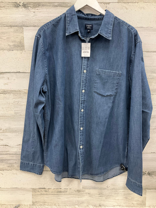 Top Long Sleeve By J. Crew In Blue Denim, Size: Xl