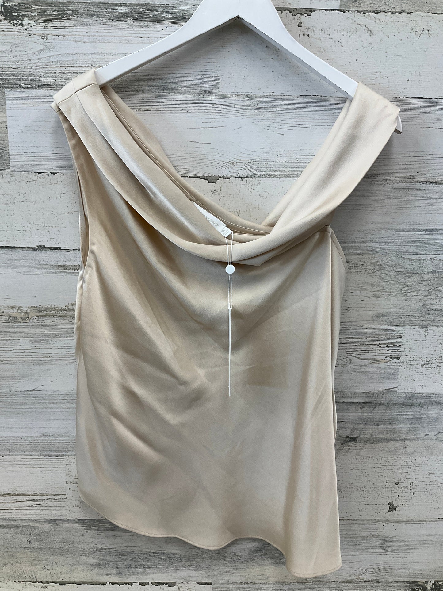 Blouse Sleeveless By Cmb In Cream, Size: Xl