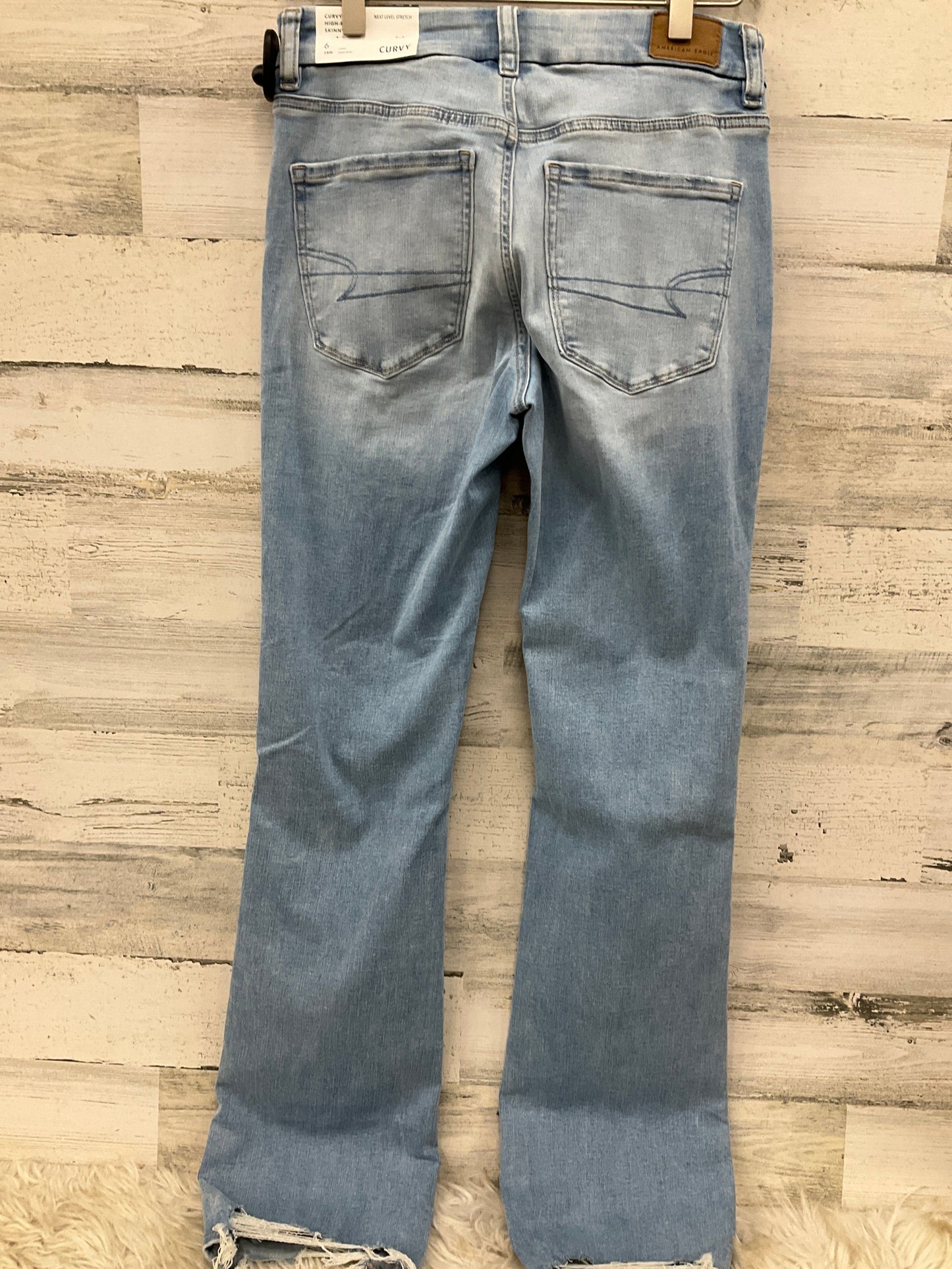 Jeans Straight By American Eagle In Blue Denim, Size: 6