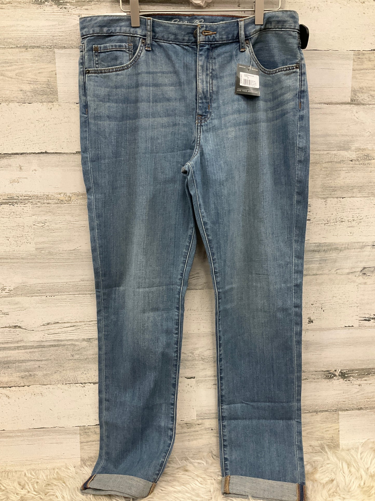 Jeans Straight By Eddie Bauer In Blue Denim, Size: 10