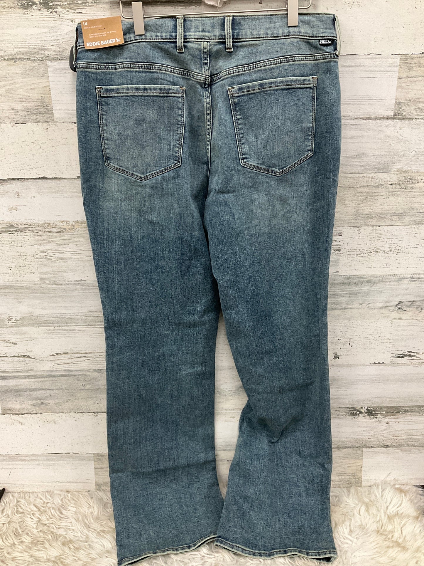 Jeans Boot Cut By Eddie Bauer In Blue Denim, Size: 14