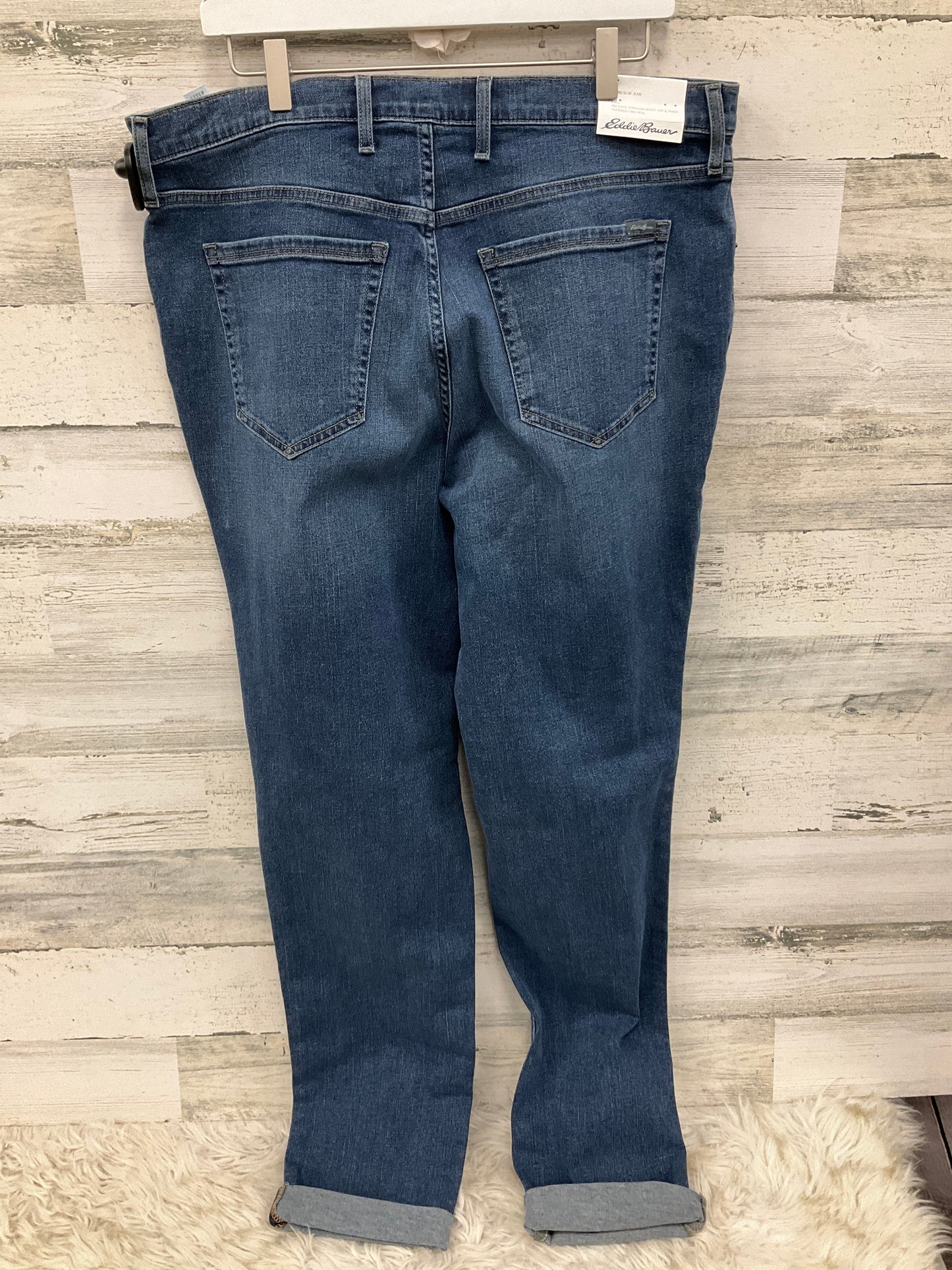 Jeans Straight By Eddie Bauer In Blue Denim, Size: 16