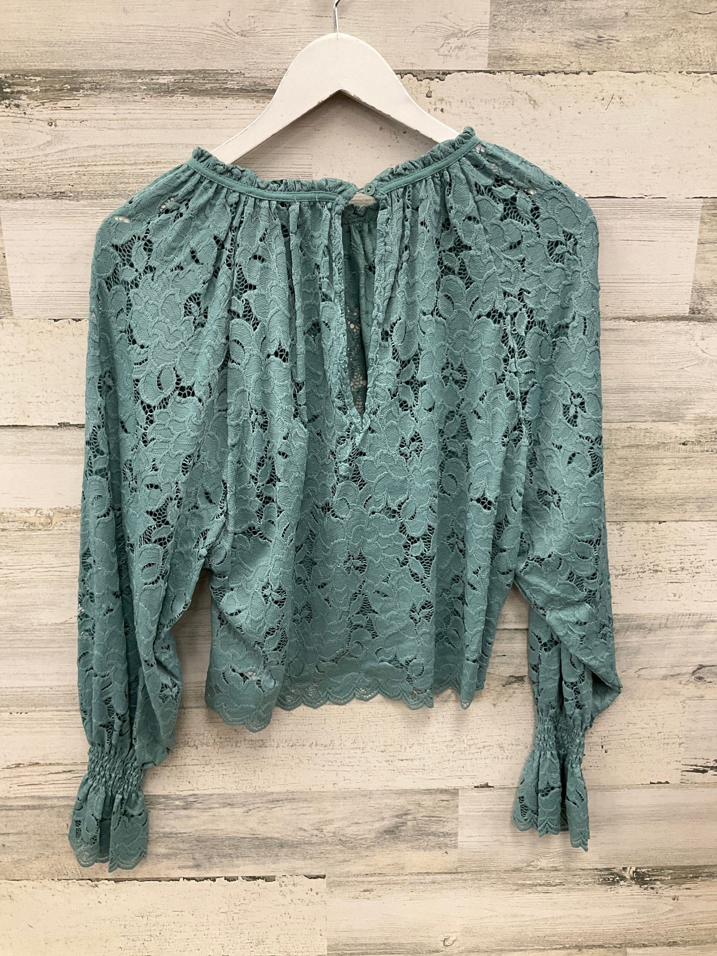 Blouse Long Sleeve By Free People In Green, Size: Xs