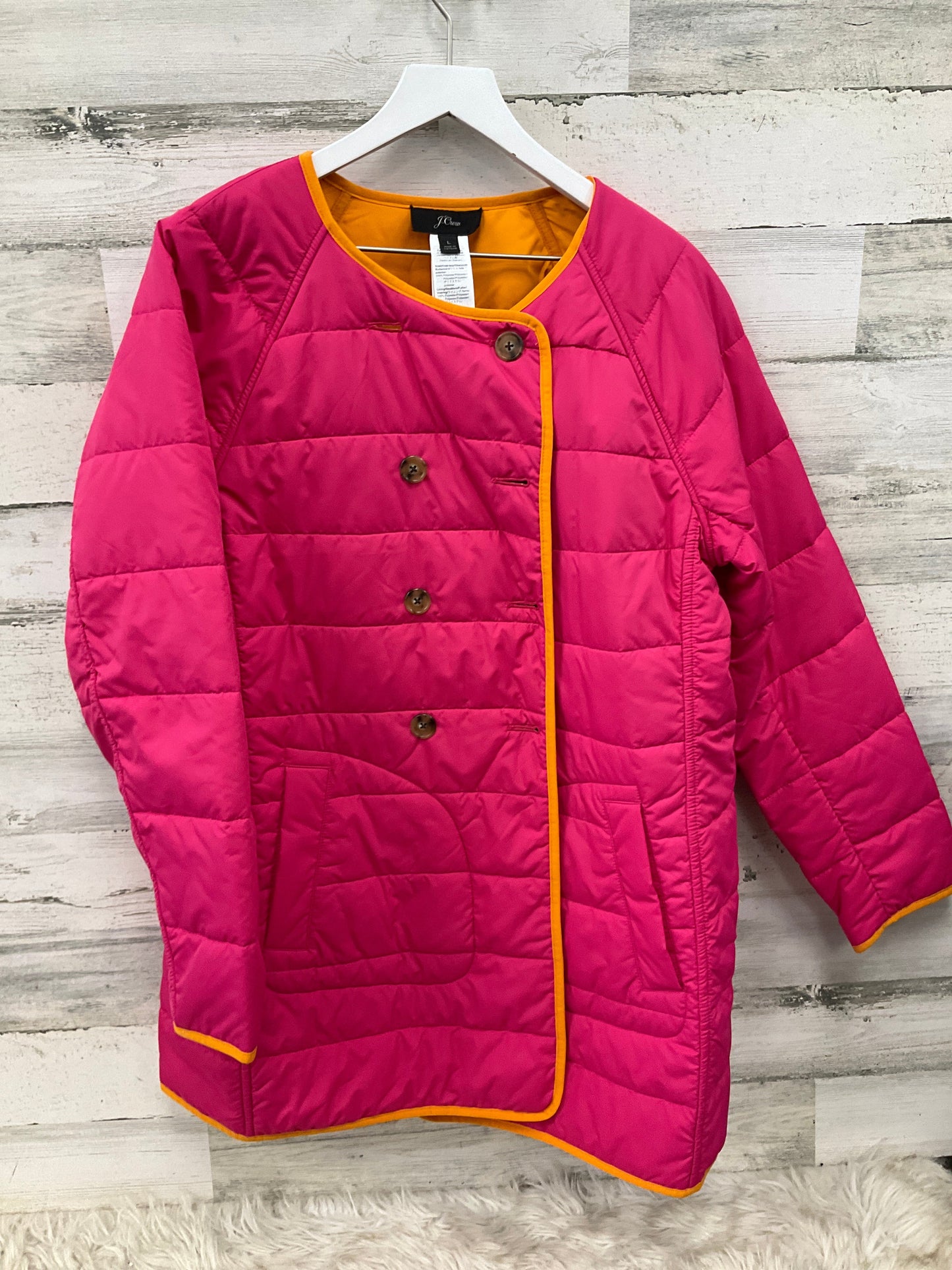 Jacket Puffer & Quilted By J. Crew In Pink, Size: L