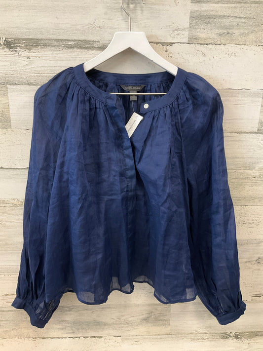 Top Long Sleeve By Banana Republic In Navy, Size: Xs