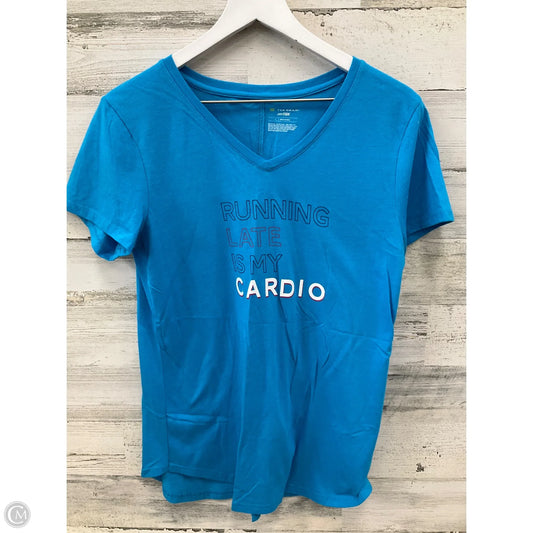 Athletic Top Short Sleeve By Tek Gear In Blue, Size: L