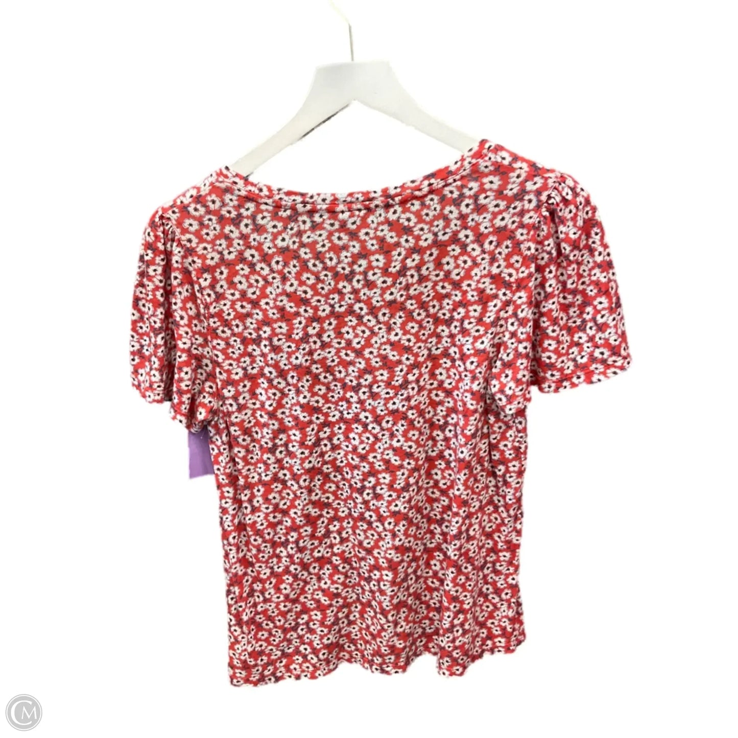 Top Short Sleeve By Lucky Brand In Red & Yellow, Size: S