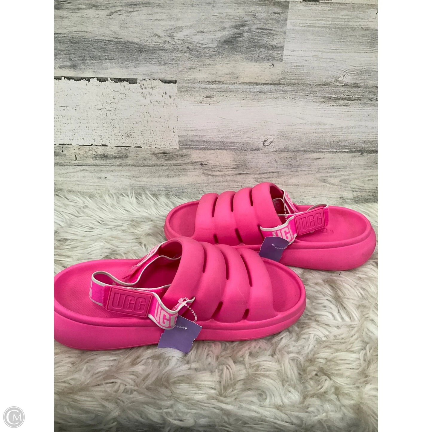 Sandals Designer By Ugg In Pink, Size: 11