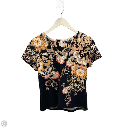 Top Short Sleeve By Chicos In Black & Orange, Size: M