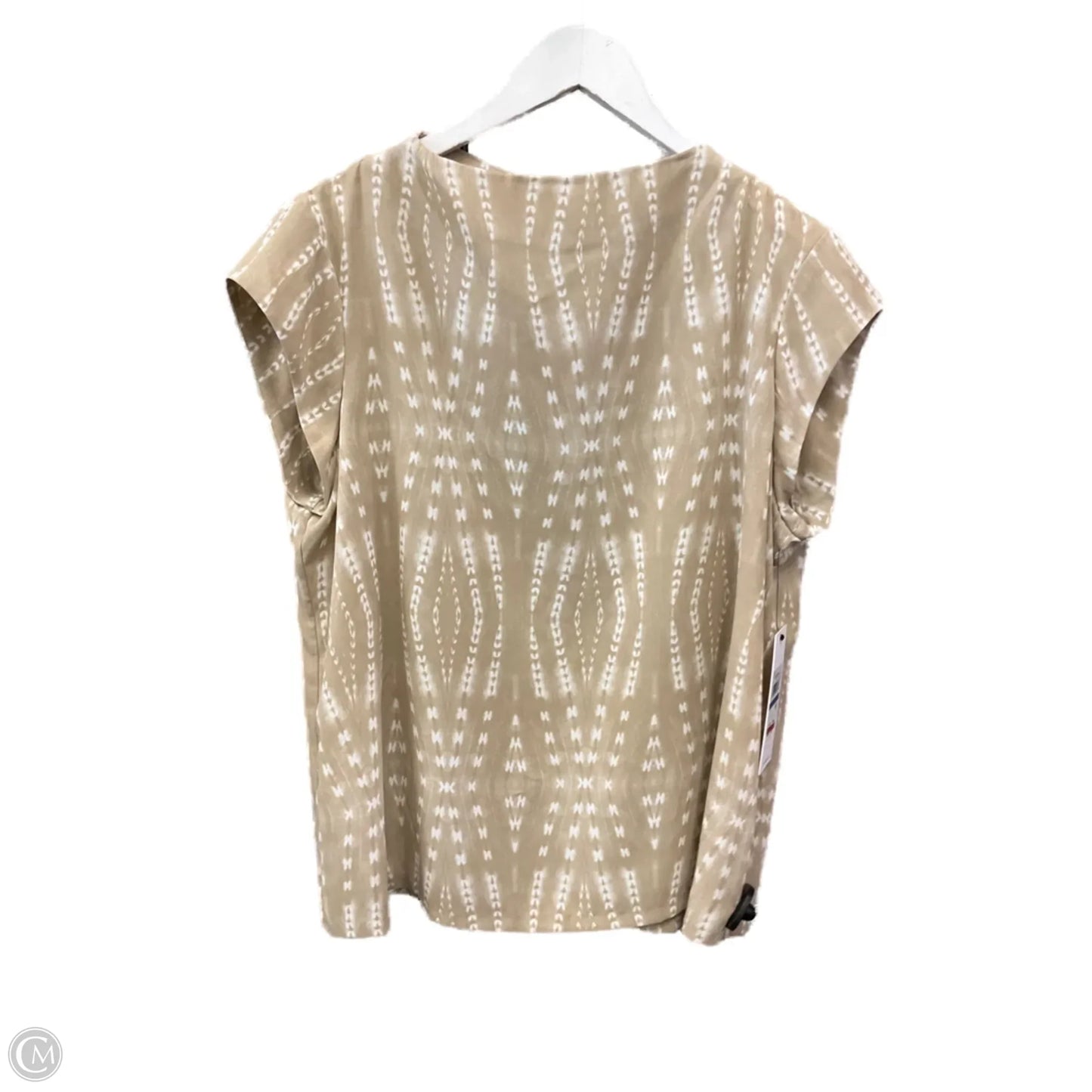 Top Short Sleeve By Calvin Klein In Cream, Size: Xl