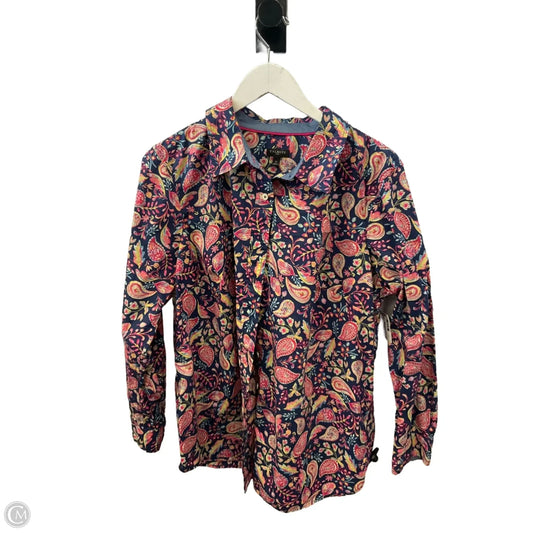 Top Long Sleeve By Talbots In Blue & Pink, Size: 1x