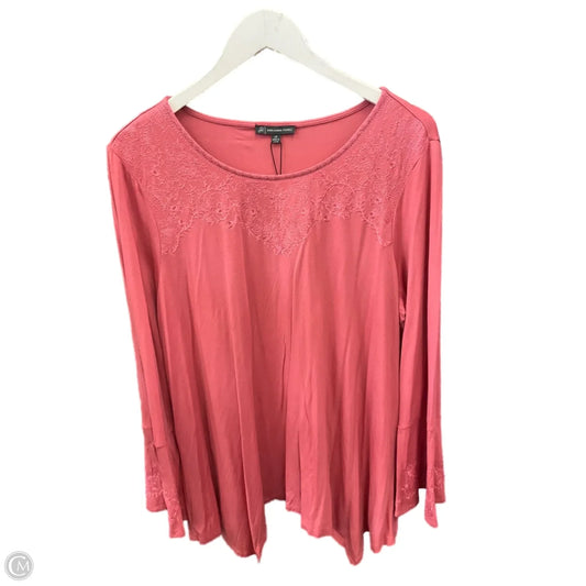 Top Long Sleeve By Adrianna Papell In Pink, Size: 2x