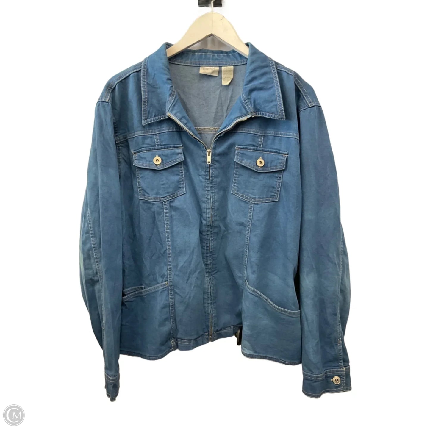 Jacket Denim By Clothes Mentor In Blue Denim, Size: Xl