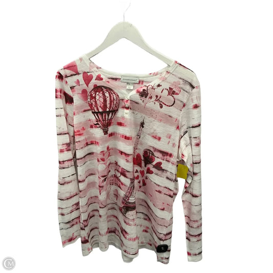 Top Long Sleeve By Christopher And Banks In Pink, Size: Xl