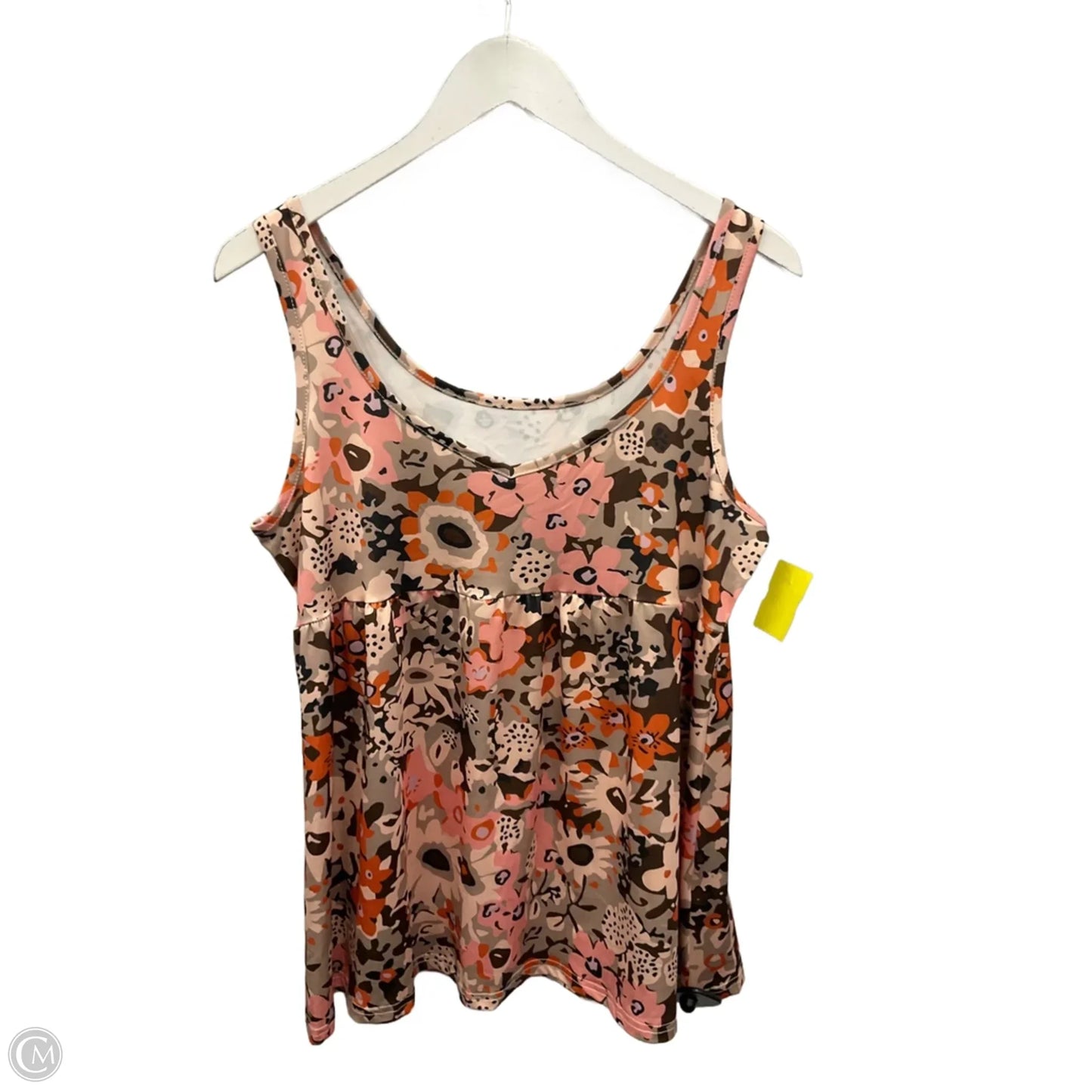 Top Sleeveless By Cme In Brown & Pink, Size: M