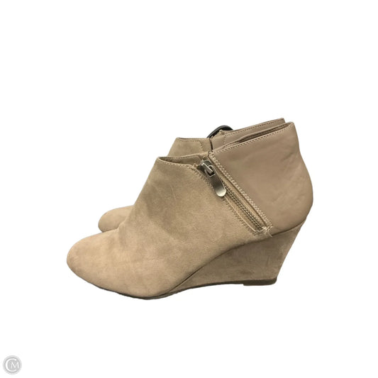 Boots Ankle Heels By Laundry In Taupe, Size: 8