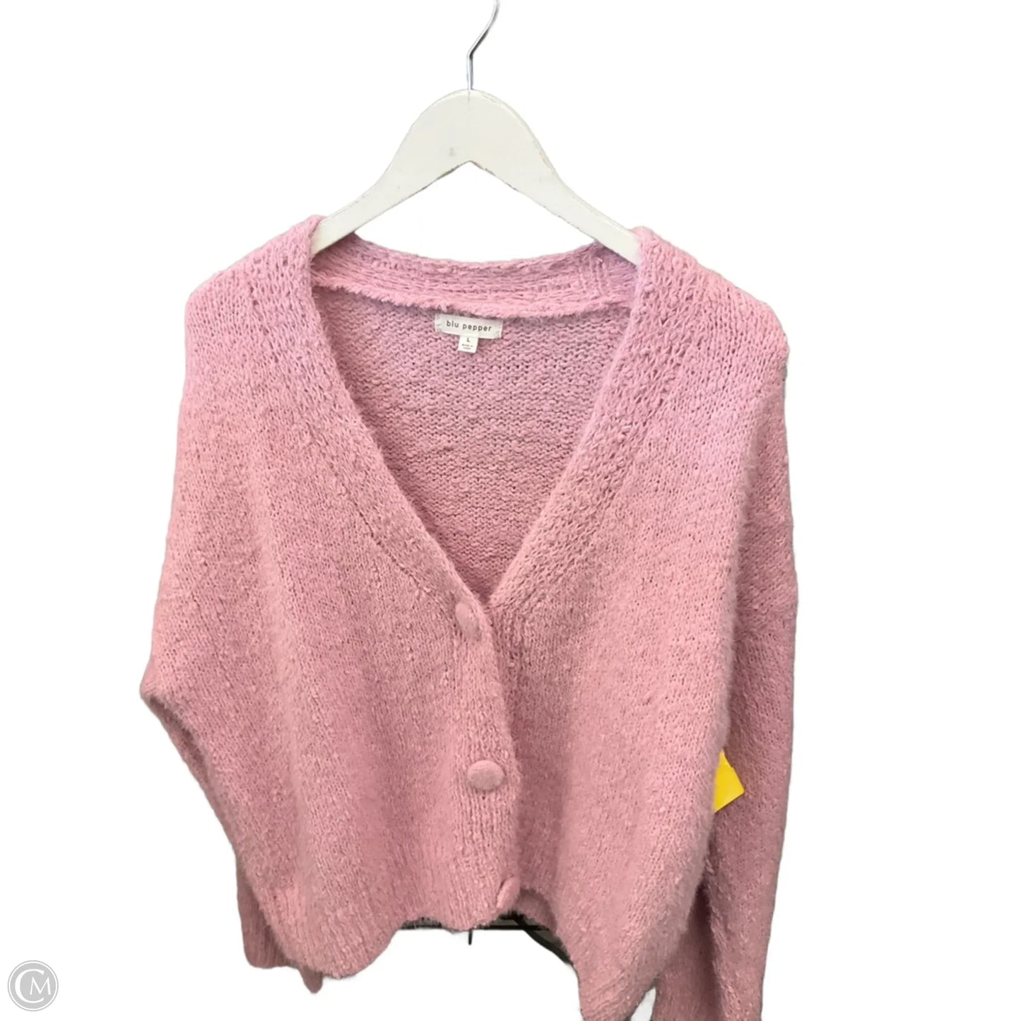Sweater Cardigan By Blu Pepper In Pink, Size: L