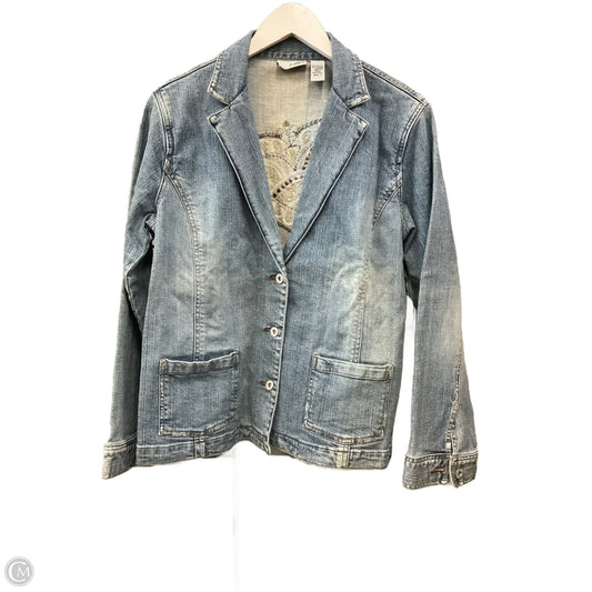 Jacket Denim By Chicos In Blue Denim, Size: M