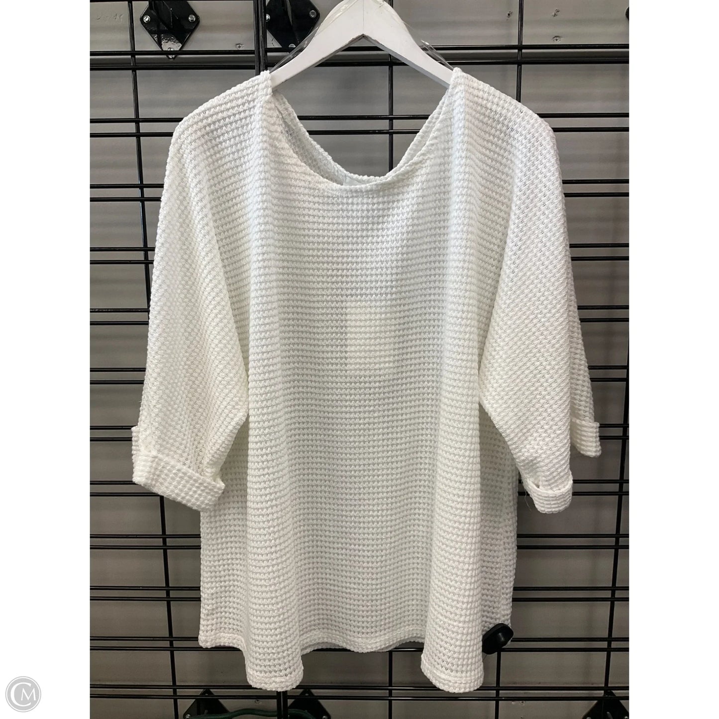 Top 3/4 Sleeve By Andree By Unit In White, Size: 3x