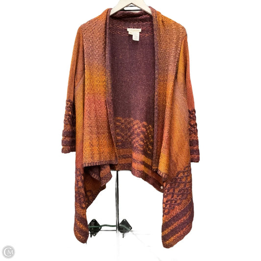 Sweater Cardigan By Coldwater Creek In Orange & Purple, Size: L