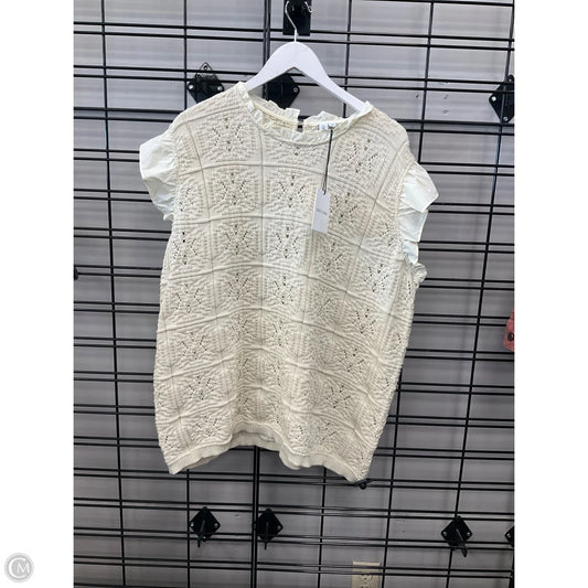 Top Short Sleeve By Grace + Karma In Cream, Size: 3x
