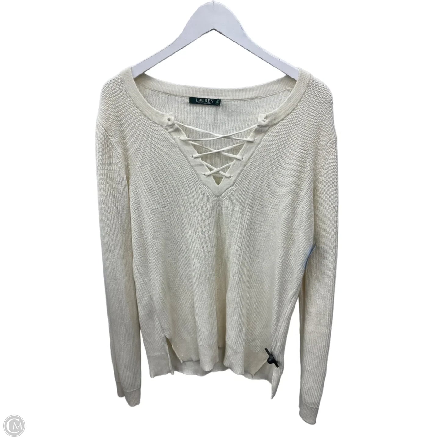 Top Long Sleeve By Lauren By Ralph Lauren In Cream, Size: Xl