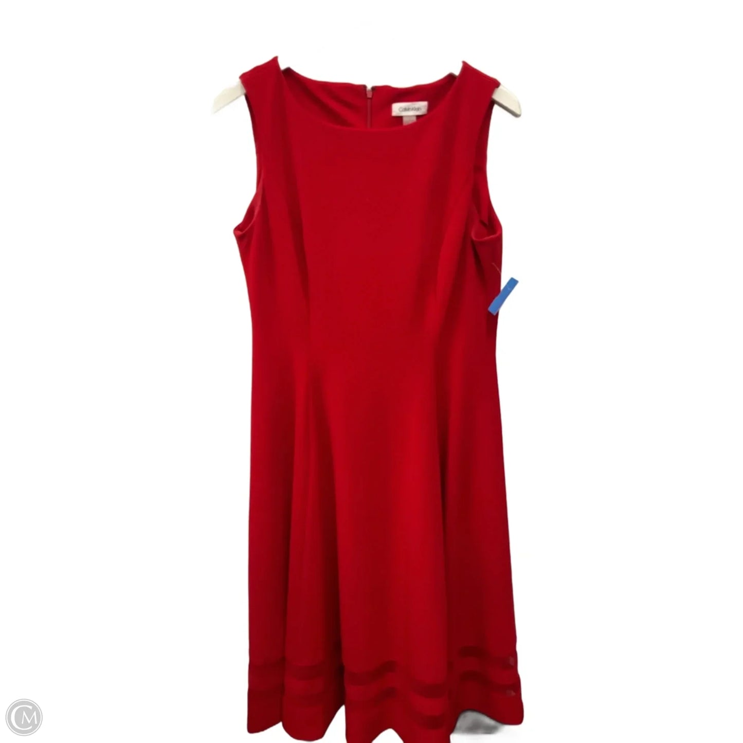 Dress Casual Midi By Calvin Klein In Red, Size: L