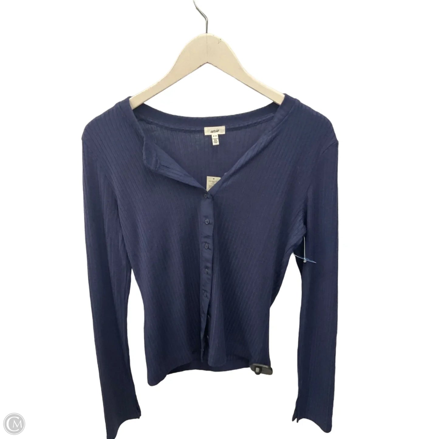 Top Long Sleeve By Aerie In Navy, Size: M