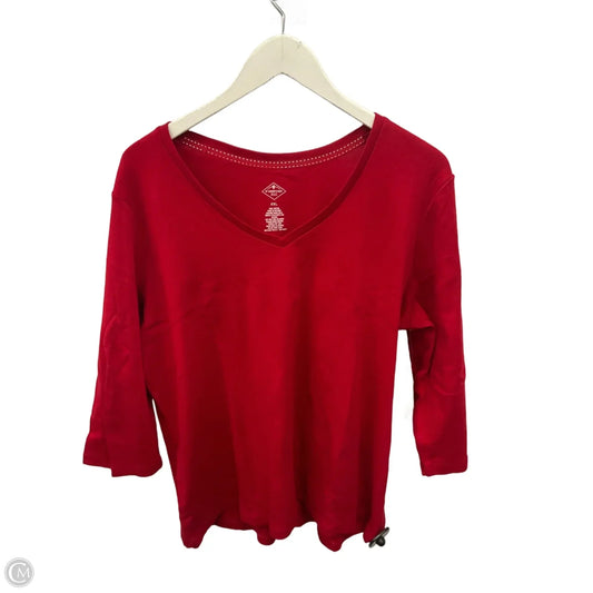 Top 3/4 Sleeve By St Johns Bay In Red, Size: Xxl