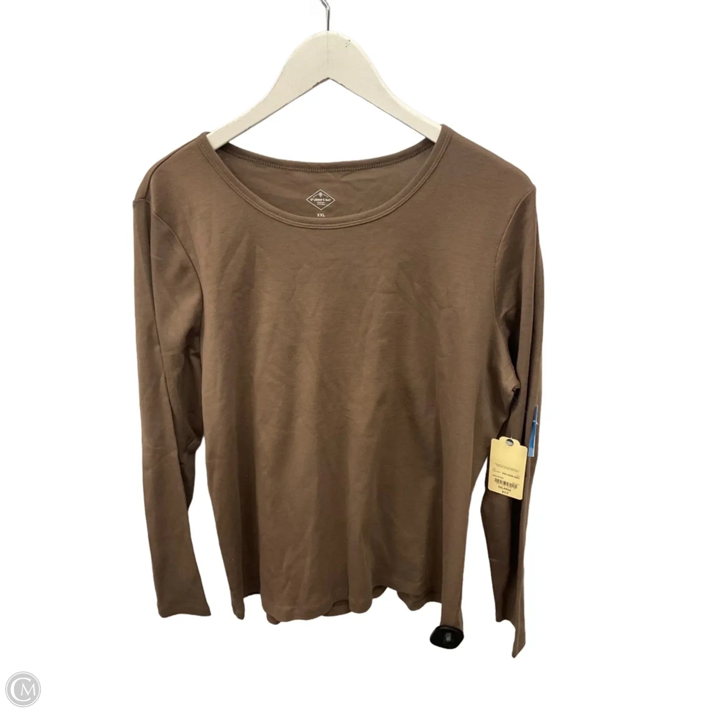 Top Long Sleeve By St Johns Bay In Brown, Size: Xxl