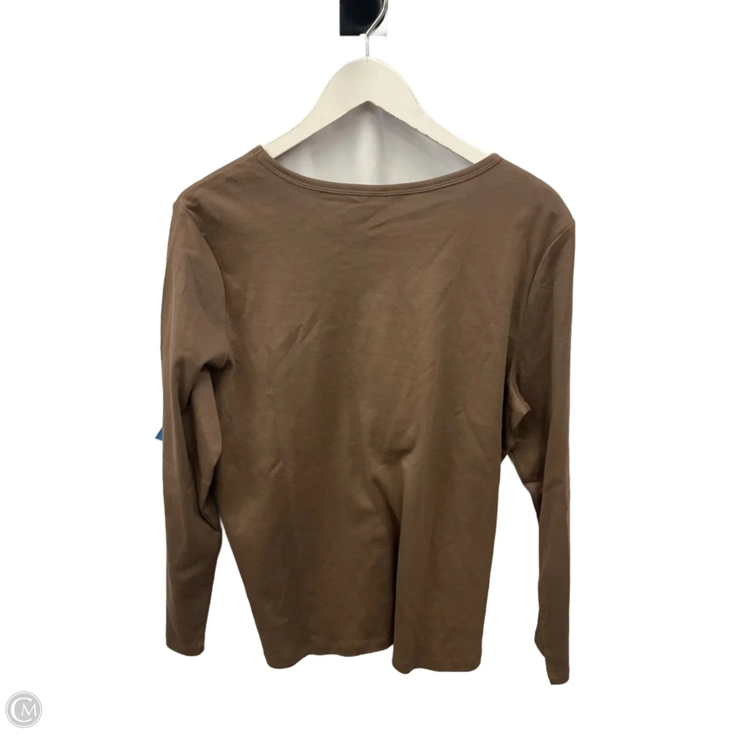 Top Long Sleeve By St Johns Bay In Brown, Size: Xxl