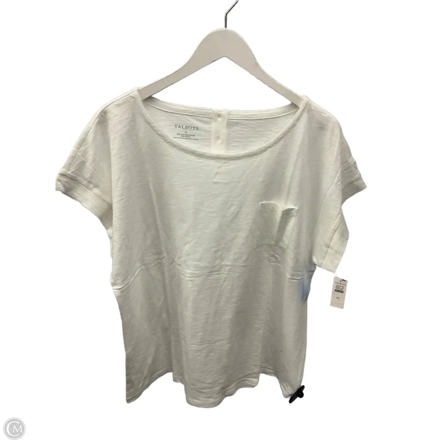 Top Short Sleeve By Talbots In White, Size: Xl