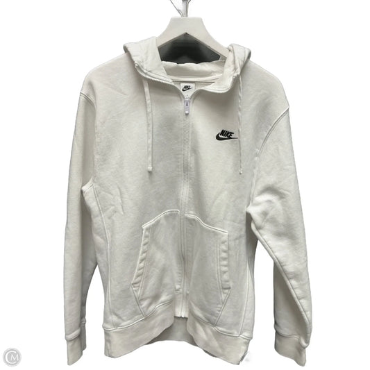 Athletic Sweatshirt Hoodie By Nike Apparel In White, Size: L